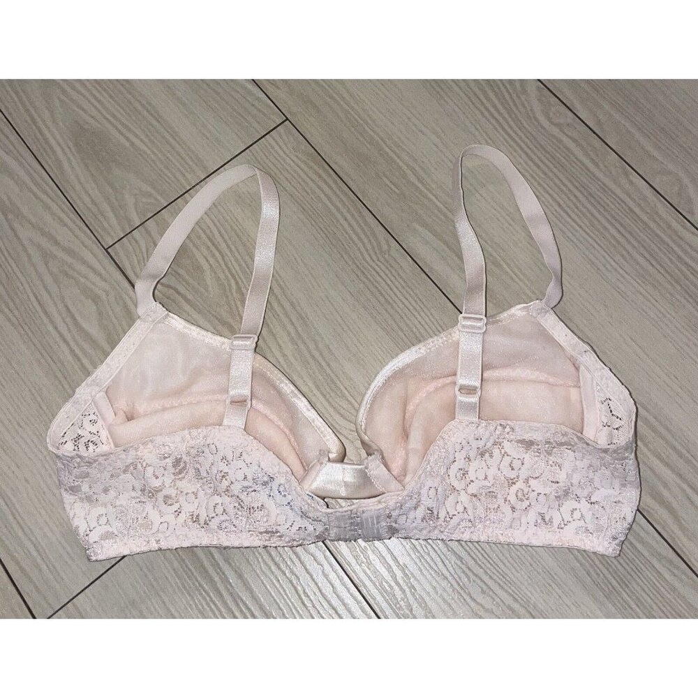 Vtg Maidenform 8322 Rendezvous Padded Push Up Bra Satin Lace Womens 36B Ivory - Picture 4 of 6